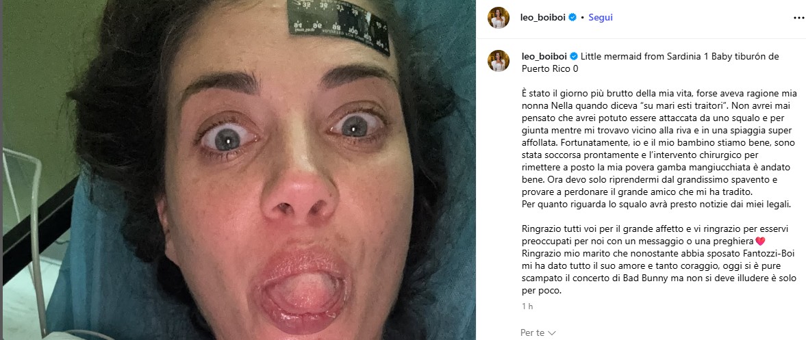 Eleonora Boi reassures: ‘Leg bitten, shark will hear from my lawyers’