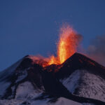 Etna, Collapse of Southeast Crater Flank: High Column of Smoke