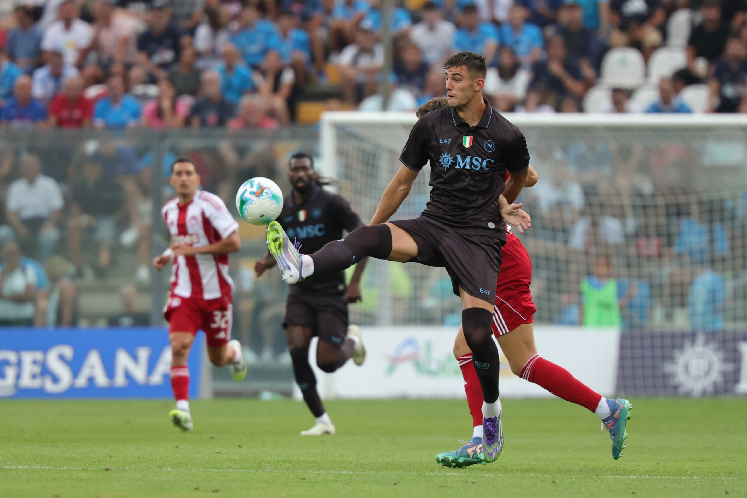Napoli Beat Olympiakos 2-1: Goals by Politano and Lucca