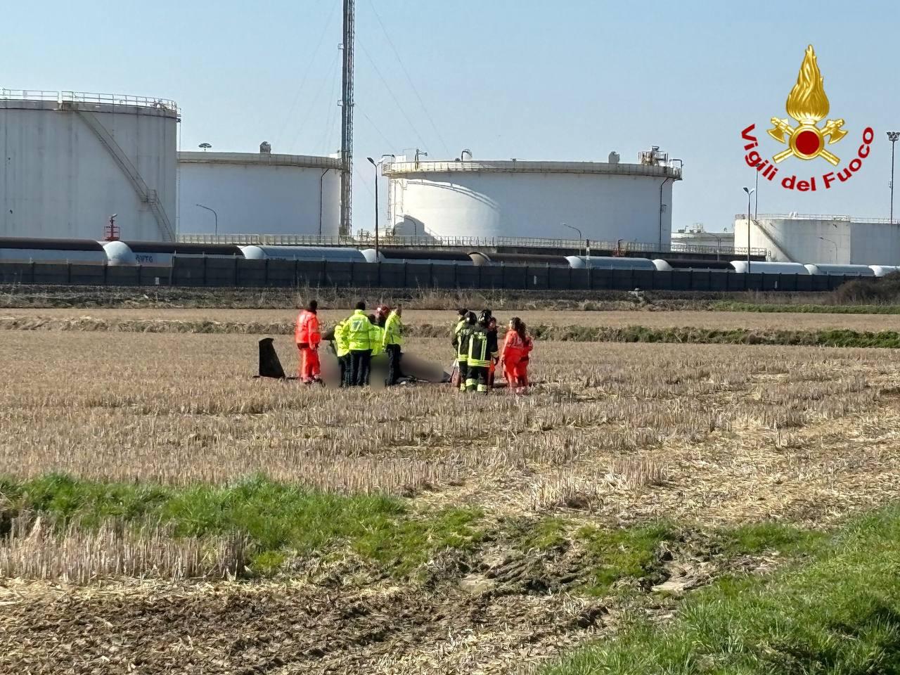 Pavia: ultralight aircraft crashes in Sannazzaro de' Burgondi, 67-year-old dies