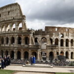 Photo on the panoramic terrace overlooking the Colosseum for Charles and Camilla