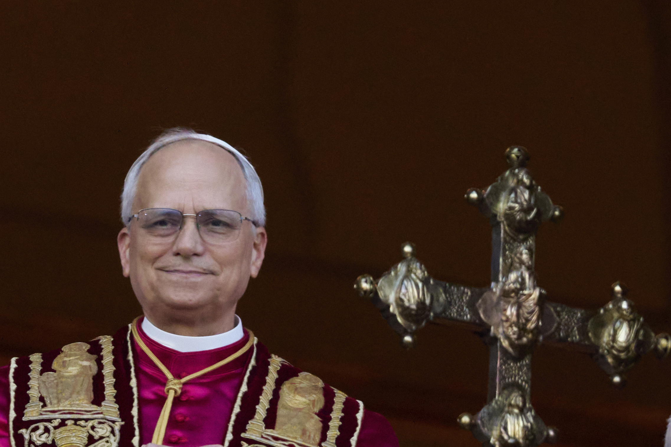 Pope Leo XIV meets media representatives in the Paul VI Hall
