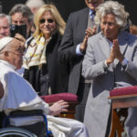 Pope speaks in St Peter's Square: ‘Good Sunday to all and thank you’.