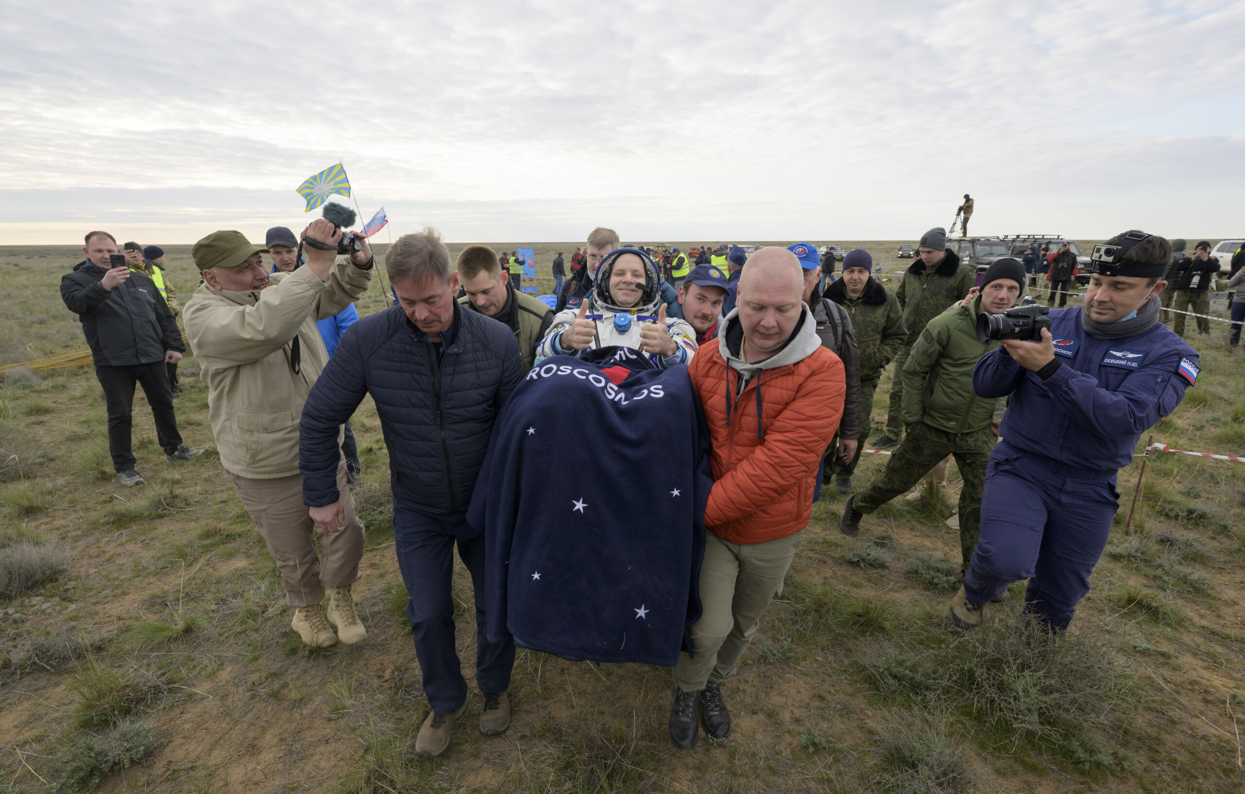 Space, Soyuz MS-26 with Russian-American crew lands in Kazakhstan during the night