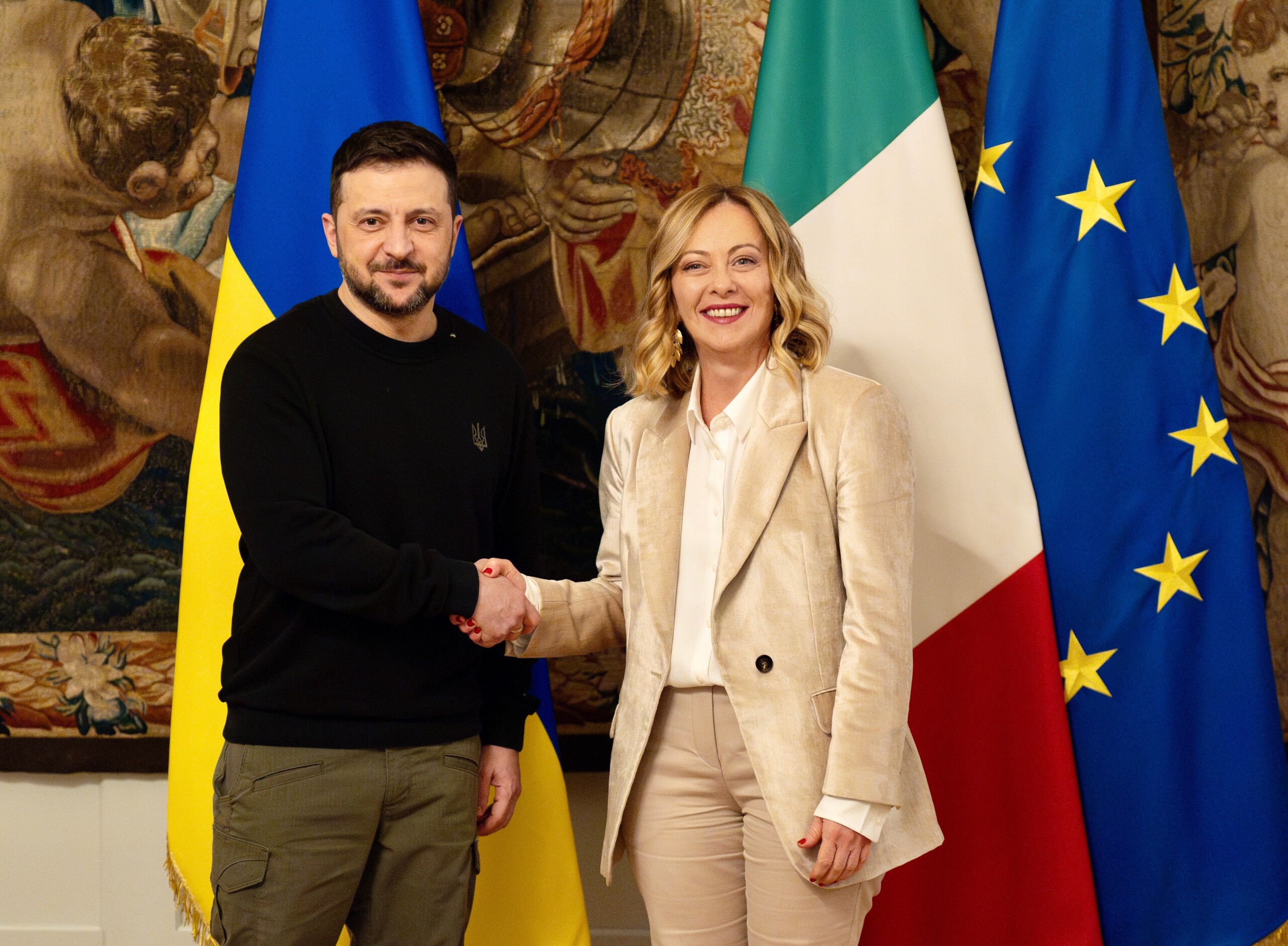 Ukraine, Meloni meets Zelensky: “Italy's support and commitment to a just peace” Ukraine, Meloni meets Zelensky: “Italy's support and commitment to a just peace”