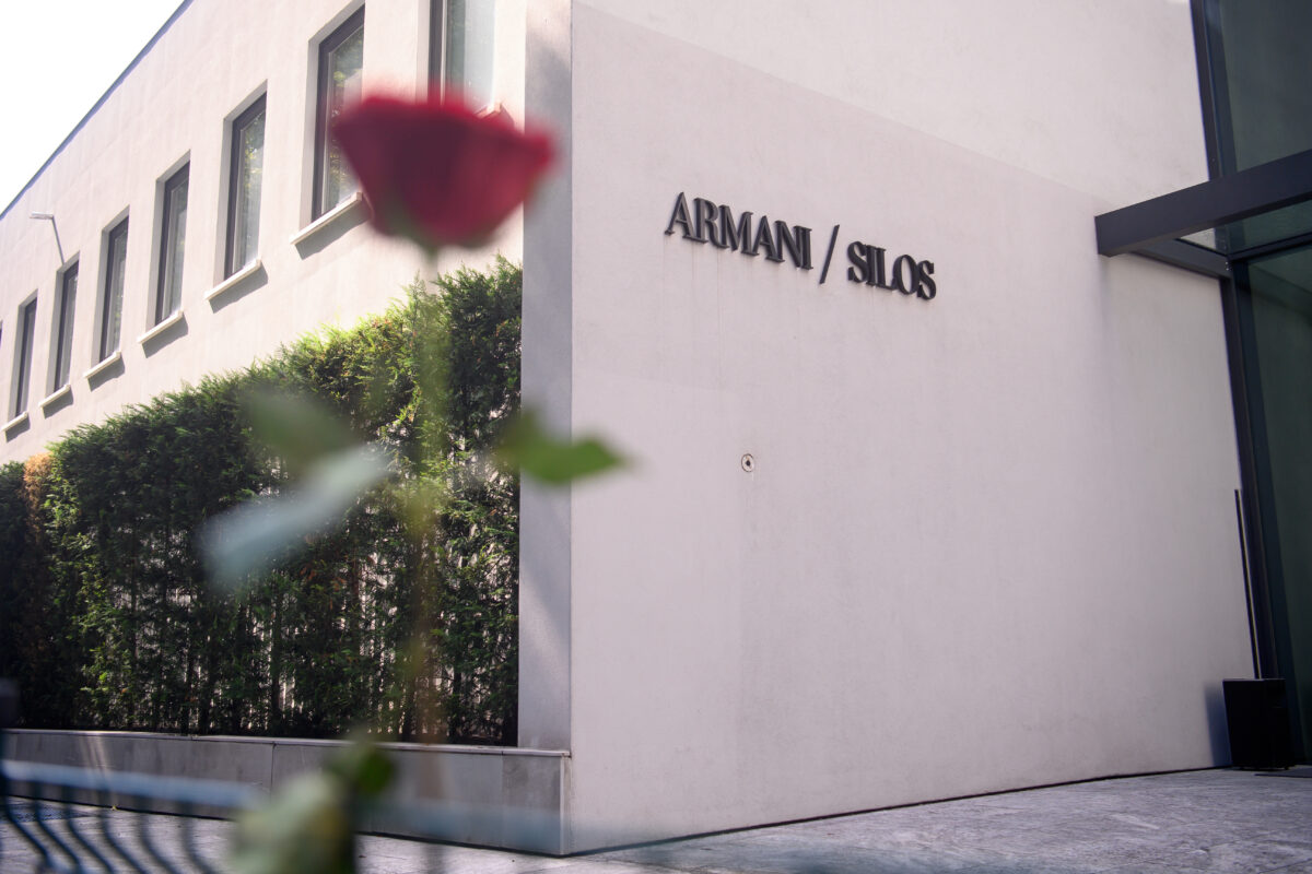 Armani: crowds queue to enter the funeral parlour