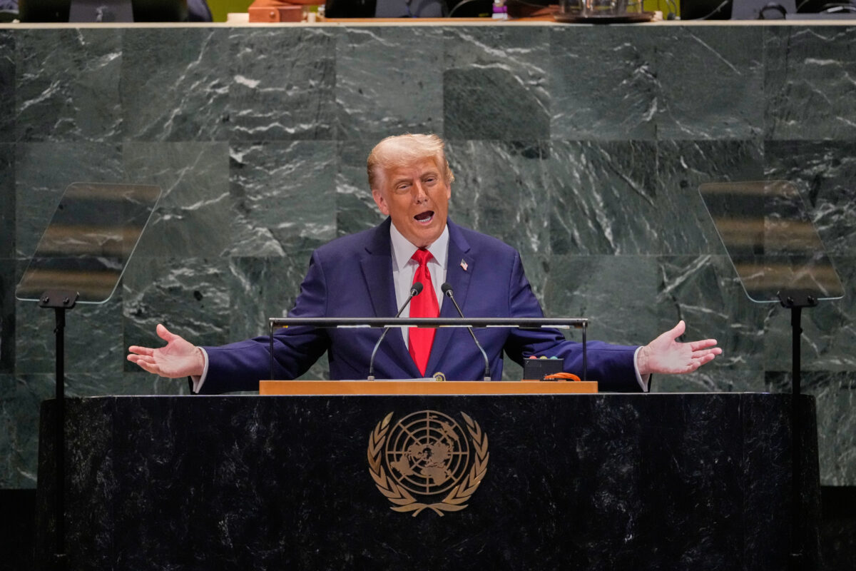 UN: Trump begins speech by attacking Biden and talking about his achievements