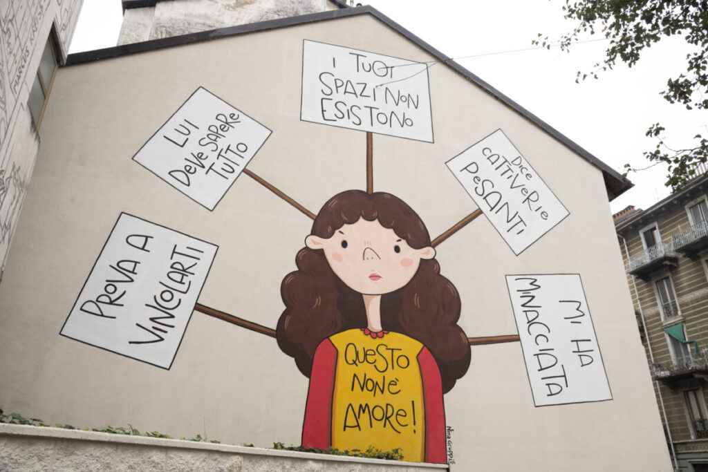 Cecchettin case: “This is not love”, a mural for Giulia in Turin