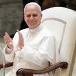 Pope Leo XIV at the Verano Cemetery on 2 November