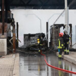Brescia: toll booth on the A21 motorway on fire
