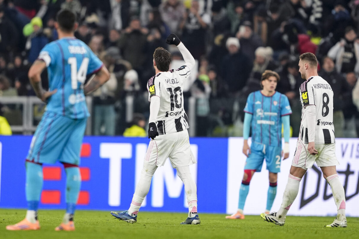 Football: Serie A, Juventus-Cagliari 2-1, Yildiz scores twice