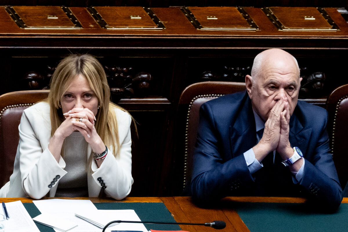 Rome: Meloni and Nordio campaign posters set alight at a rally; three people identified