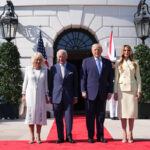 Carlo and Camilla were received at the White House by Donald Trump and Melania