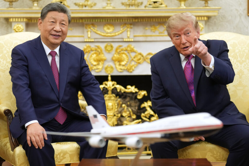 Trump welcomes Xi and celebrates ‘friendship’ with China; protests during the meeting